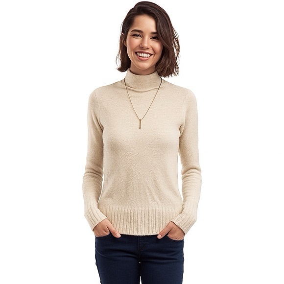 Madewell Sweaters - Madewell Sz S Merino Wool Blend Neutral Cream Turtleneck Sweater